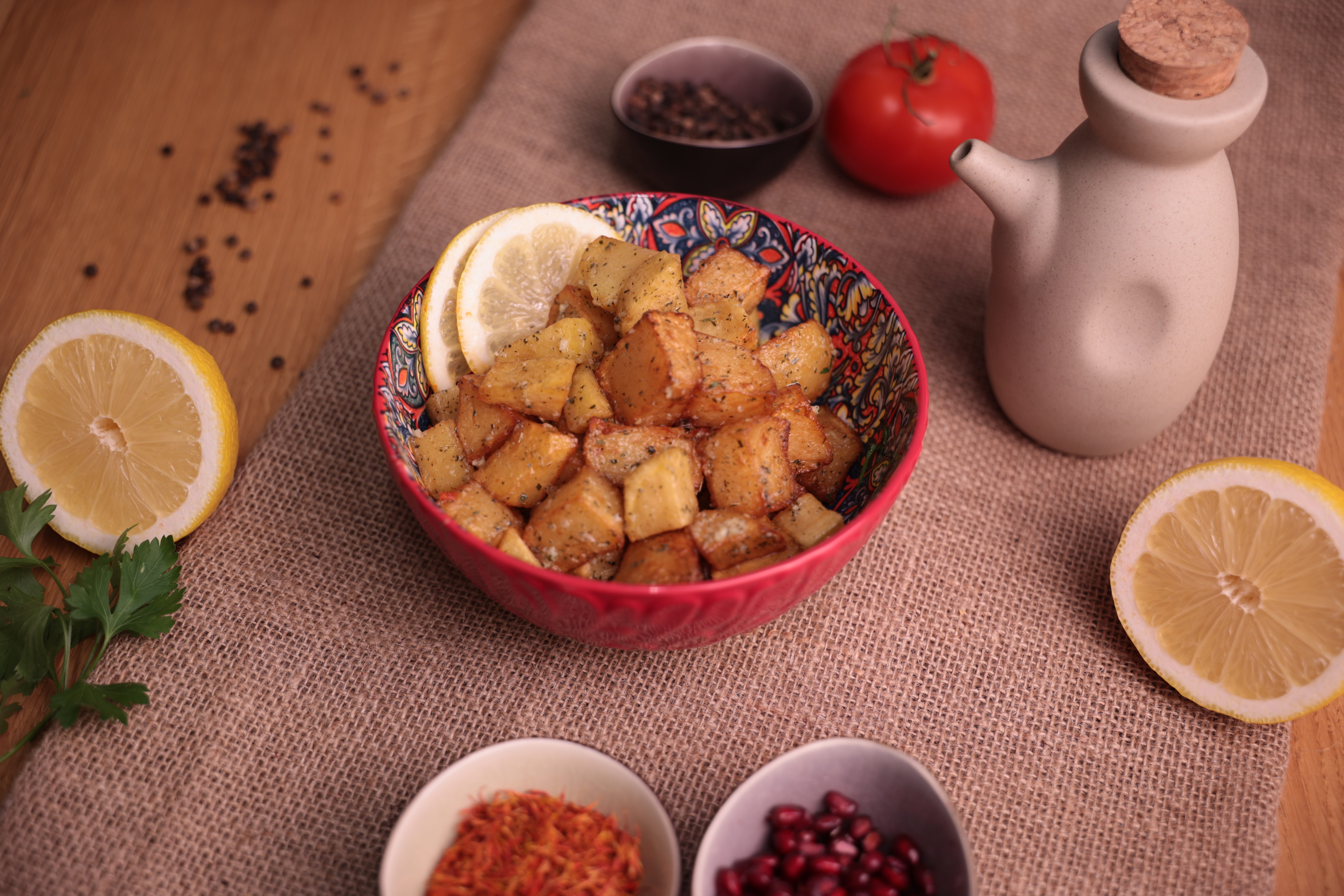 Cartofi cu mentă si usturoi