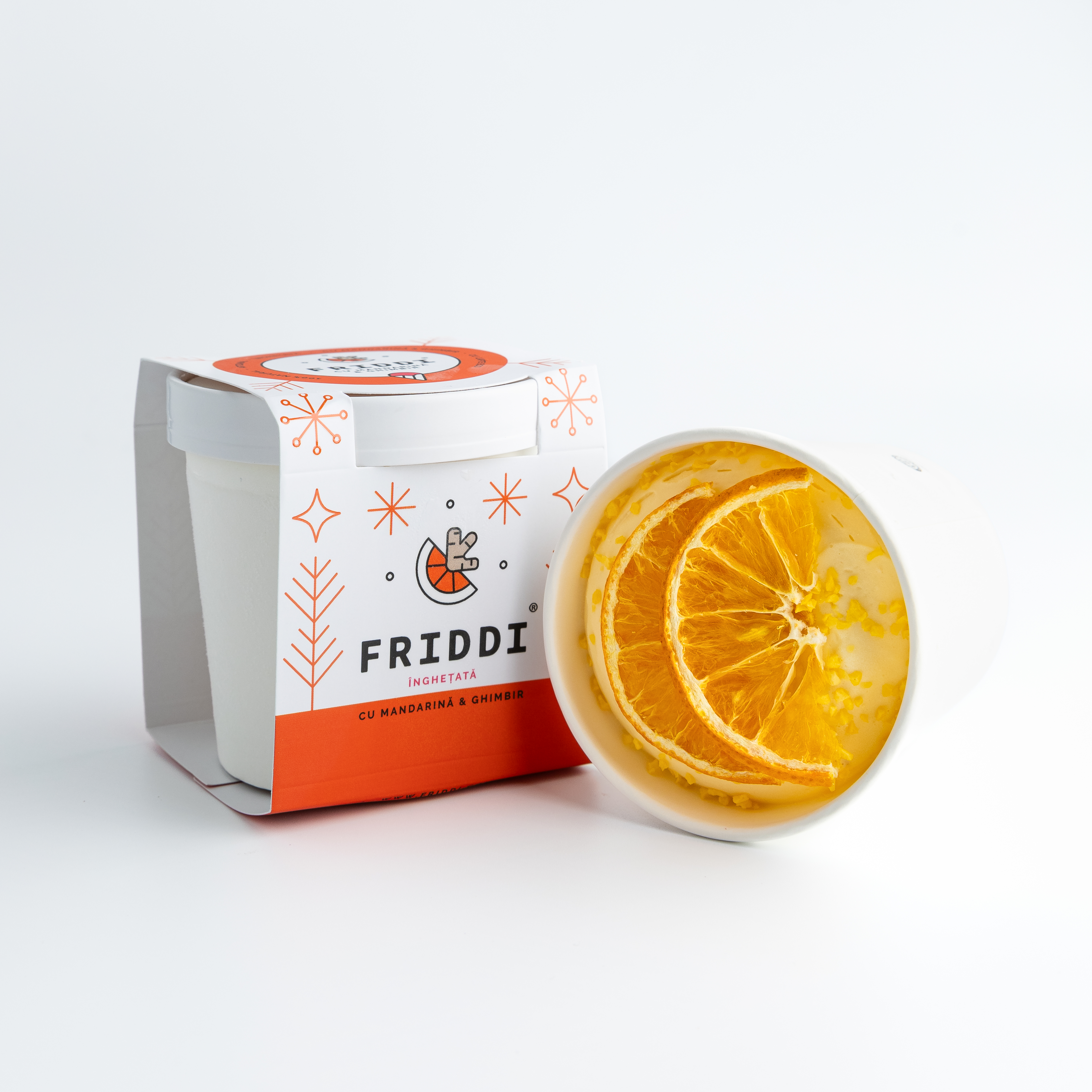 Winter edition - Mandarina si ghimbir | Gelato | Lapte Bio- pahar 250g